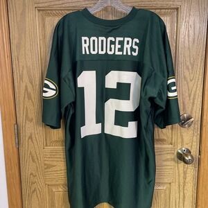 Green Bay Packers Football Jersey Men's XLarge Green Aaron Rodgers NFL Team